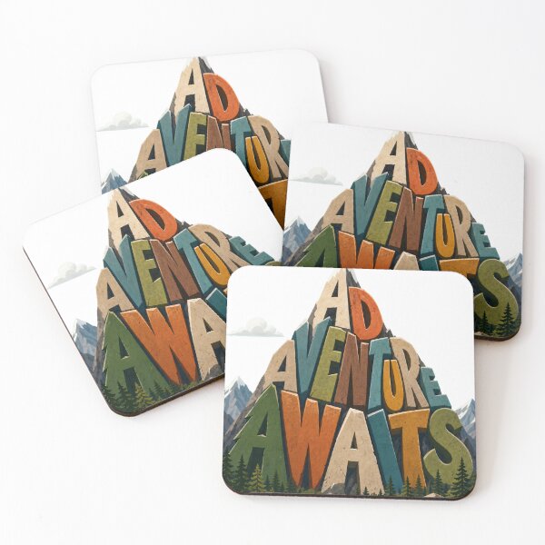 Item preview, Adventure Awaits – Mountain Typography Landscape designed and sold by Jandedan.