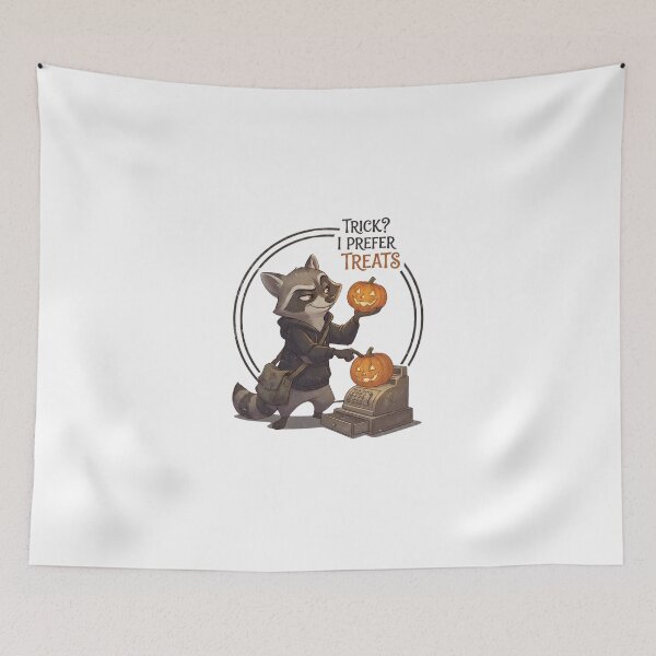 Item preview, Halloween Raccoon Trick I Prefer Treats designed and sold by sahbender.