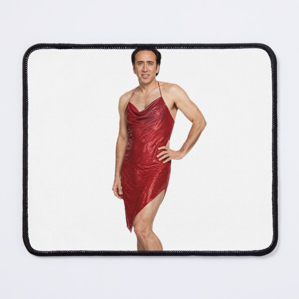 Item preview, Nicolas cage red cocktail dress Funny prank meme gift weird birthday designed and sold by CheeseBlueprint.