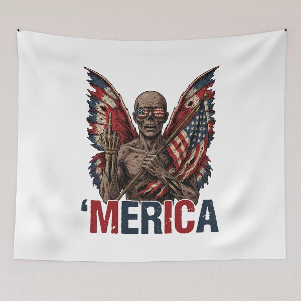 Item preview, 'Merica Mothman Patriotic Tee v9 designed and sold by DarylWelsh2024.