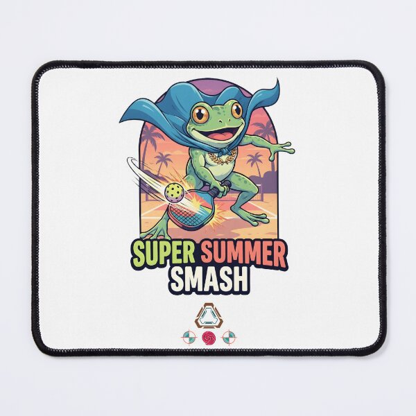 Item preview, Super Summer Smash - Comic-Style Superhero Frog Pickleball Player designed and sold by Whimsy Trail Co.