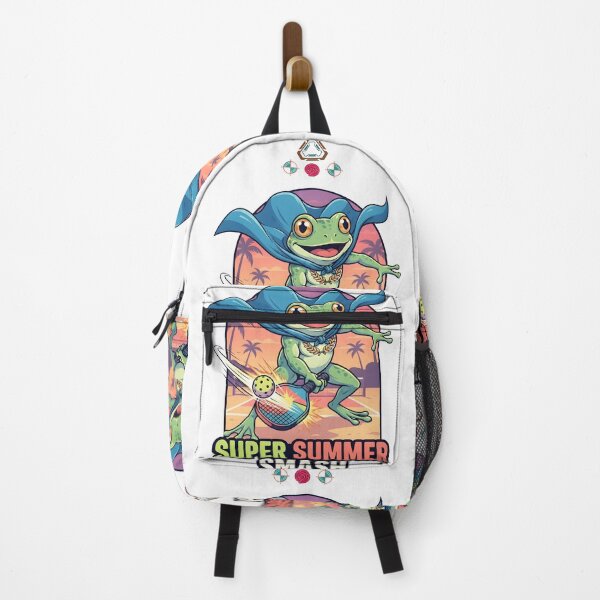 Item preview, Super Summer Smash - Comic-Style Superhero Frog Pickleball Player designed and sold by Whimsy Trail Co.