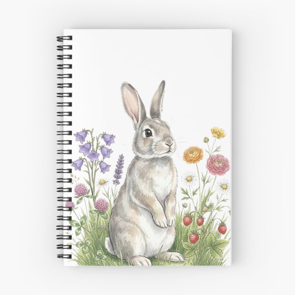 Item preview, Vintage Cute Rabbit Wildflower Meadow Aesthetic designed and sold by Rehnair.
