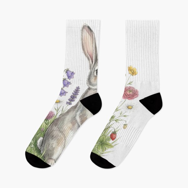 Item preview, Vintage Cute Rabbit Wildflower Meadow Aesthetic designed and sold by Rehnair.
