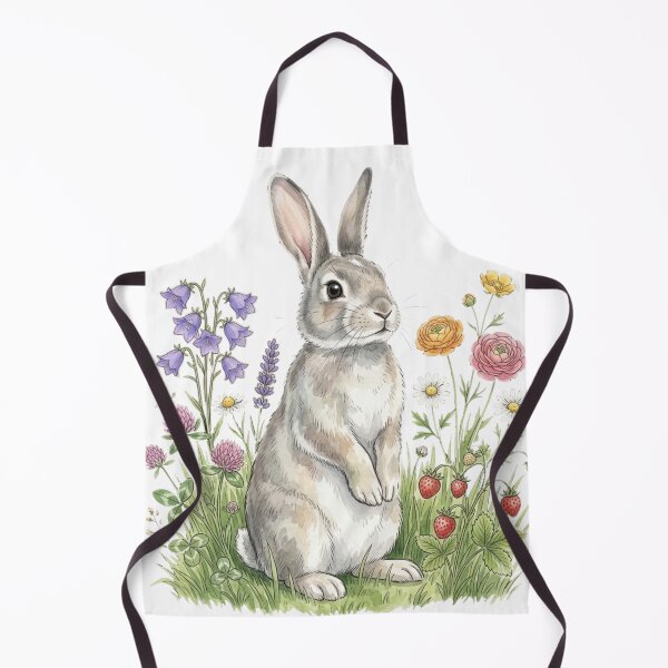 Item preview, Vintage Cute Rabbit Wildflower Meadow Aesthetic designed and sold by Rehnair.