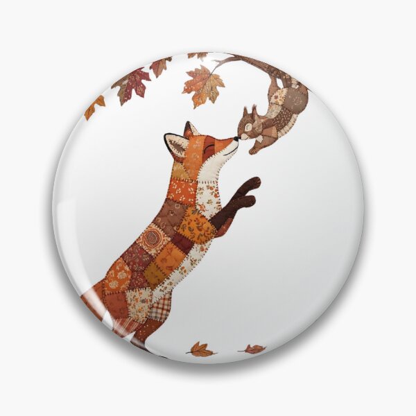 Item preview, Cute Autumn Patchwork fox and Squirill  designed and sold by Iiswaz.