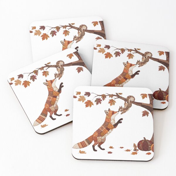 Item preview, Cute Autumn Patchwork fox and Squirill  designed and sold by Iiswaz.