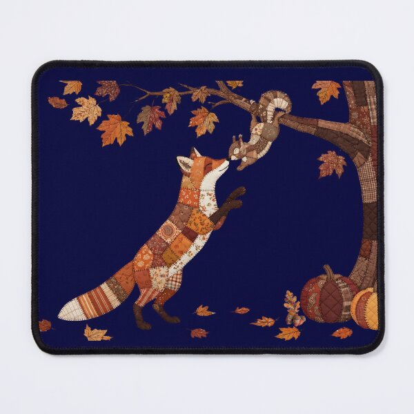 Item preview, Cute Autumn Patchwork fox and Squirill  designed and sold by Iiswaz.
