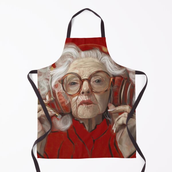 Item preview, Cool Grandma: Old Lady with Headphones, Cigar, and White Hair Art designed and sold by jassoart.