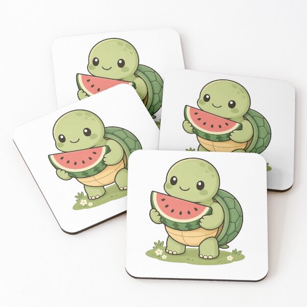 Item preview, Cute Turtle Holding Watermelon Sticker designed and sold by PawsGiggles.
