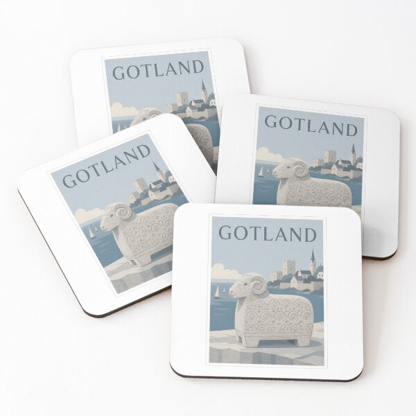 Item preview, Gotland Stone Ram Travel Poster designed and sold by Beyond Destinations.