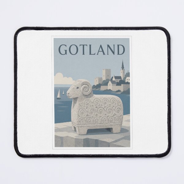 Item preview, Gotland Stone Ram Travel Poster designed and sold by Beyond Destinations.