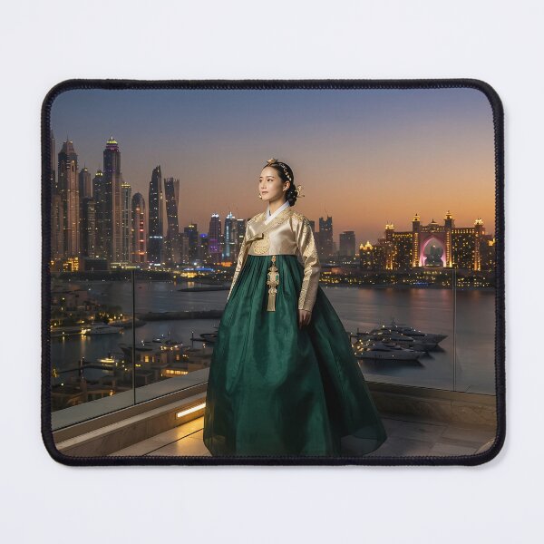 Item preview, Dubai Marina Twilight: Royal Hanbok Heritage in the UAE designed and sold by SOOstudio73.