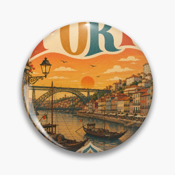 Item preview, Retro Porto Portugal - Vintage Travel Souvenir Heart designed and sold by VisualArtsOasis.
