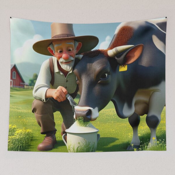 Item preview, Old Fart Milking a Cow designed and sold by Colin Bentham.
