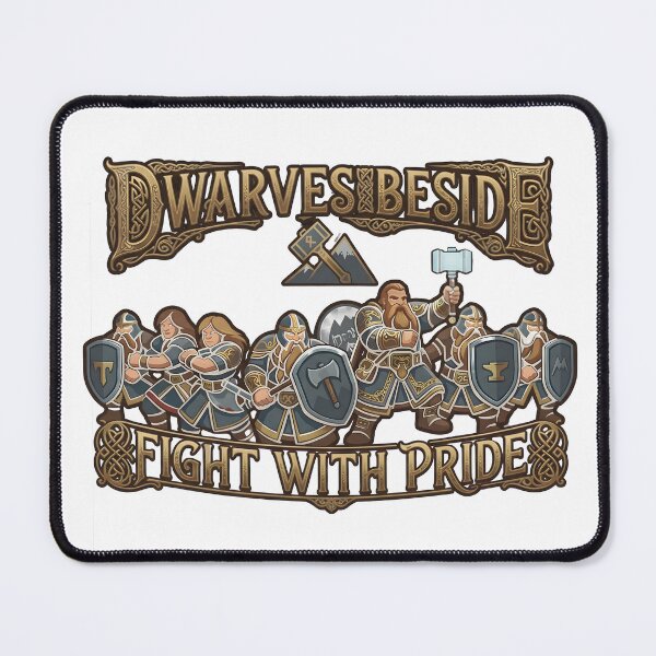 Item preview, Dwarves Beside, Fight With Pride (color) – Fantasy Dwarf Warrior Clan designed and sold by DontYouBabe.