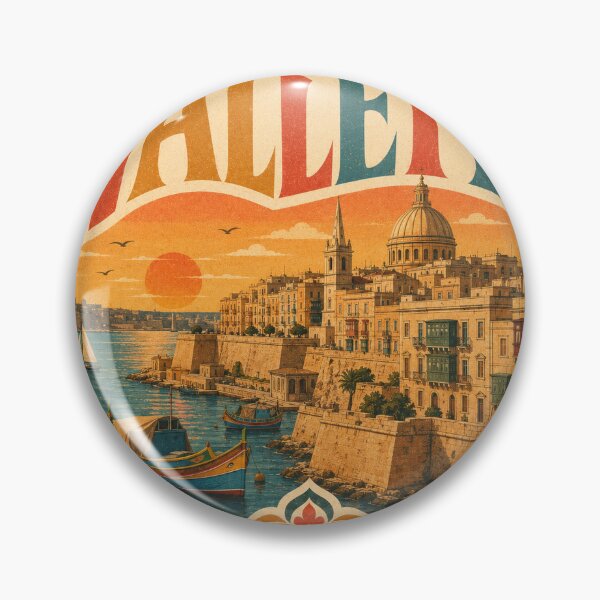 Item preview, Valletta Souvenir Heart Design - Vintage Malta Travel Art designed and sold by VisualArtsOasis.