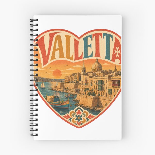 Item preview, Valletta Souvenir Heart Design - Vintage Malta Travel Art designed and sold by VisualArtsOasis.