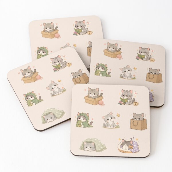 Item preview, Silver Tabby Kitten Sticker Pack designed and sold by MellowMunchkins.