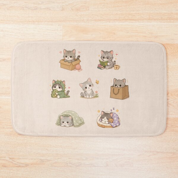 Item preview, Silver Tabby Kitten Sticker Pack designed and sold by MellowMunchkins.
