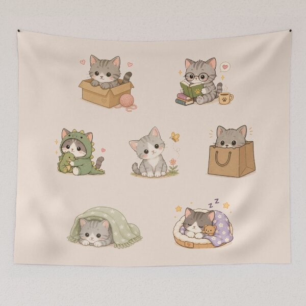Item preview, Silver Tabby Kitten Sticker Pack designed and sold by MellowMunchkins.