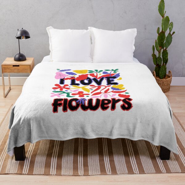 Item preview, I Love Flowers Colorful Floral Typography designed and sold by MJO80.