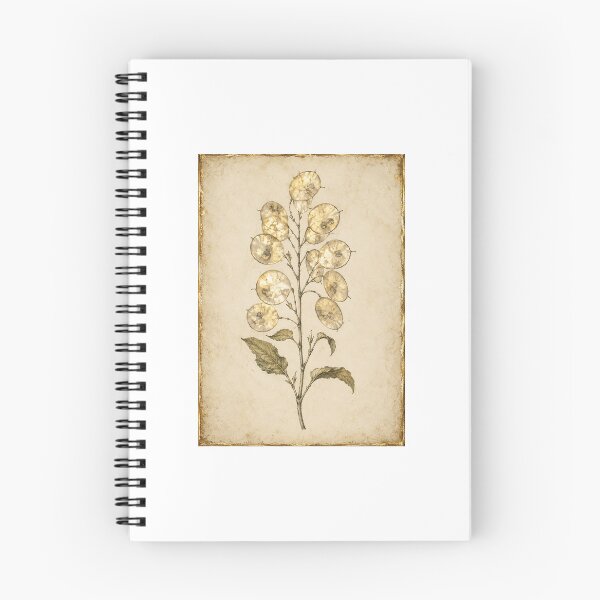 Item preview, Moonlit Honesty Lunaria Seedpod Print — Luminous Vintage Dried-Flower Botanical Art designed and sold by Brackenlume Studio.