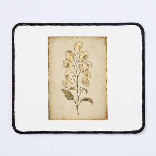 Item preview, Moonlit Honesty Lunaria Seedpod Print — Luminous Vintage Dried-Flower Botanical Art designed and sold by Brackenlume Studio.