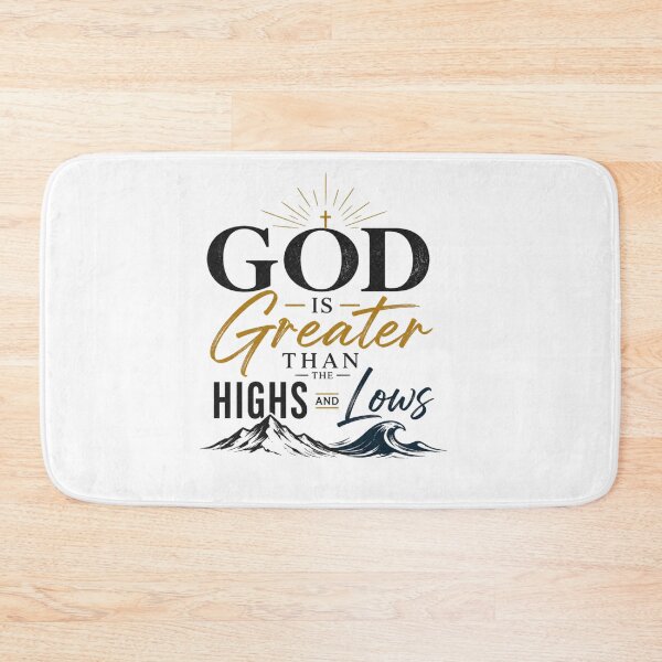 Item preview, God Is Greater Than the Highs and Lows | Christian Faith Typography | Inspirational Bible Quote | Cross & Mountain Retro Design designed and sold by Leefs.