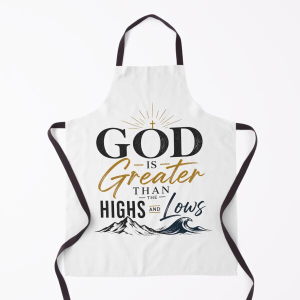 Item preview, God Is Greater Than the Highs and Lows | Christian Faith Typography | Inspirational Bible Quote | Cross & Mountain Retro Design designed and sold by Leefs.
