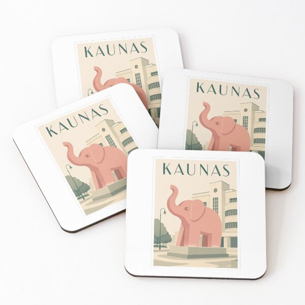 Item preview, Kaunas Pink Elephant Travel Poster designed and sold by Beyond Destinations.