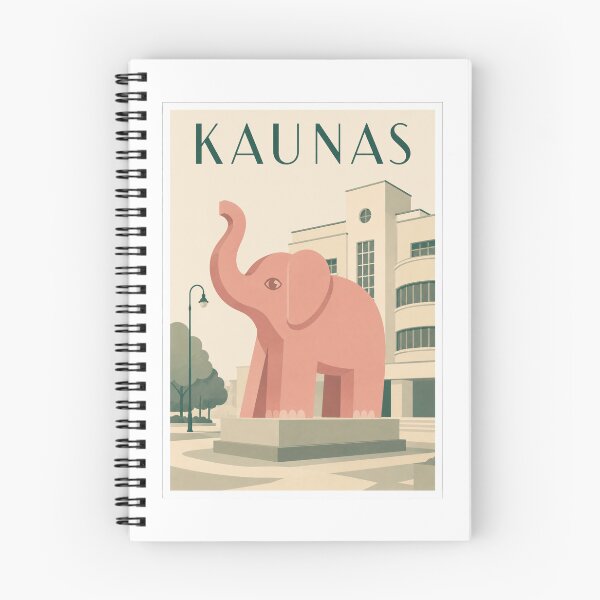 Item preview, Kaunas Pink Elephant Travel Poster designed and sold by Beyond Destinations.