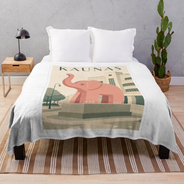 Item preview, Kaunas Pink Elephant Travel Poster designed and sold by Beyond Destinations.
