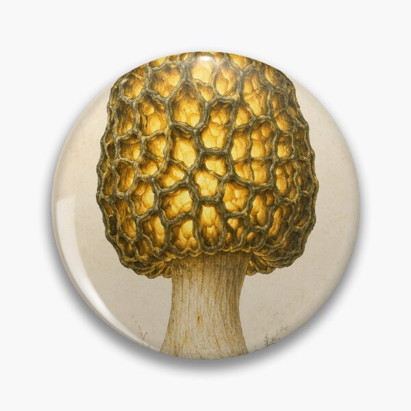Item preview, Glowing Morel Mushroom Foraging Print — Luminous Vintage Mycology Wall Art designed and sold by Brackenlume Studio.