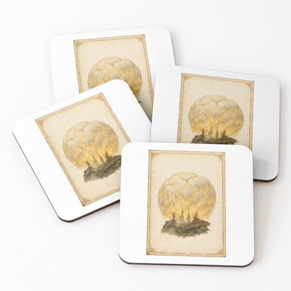 Item preview, Luminous Lions Mane Mushroom Print — Glowing Vintage Botanical Wellness Art designed and sold by Brackenlume Studio.