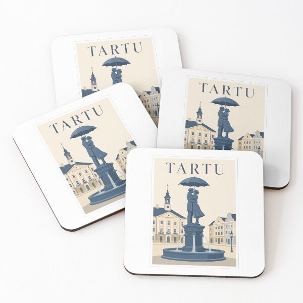 Item preview, Tartu Kissing Students Fountain Poster designed and sold by Beyond Destinations.