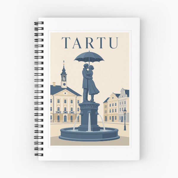 Item preview, Tartu Kissing Students Fountain Poster designed and sold by Beyond Destinations.