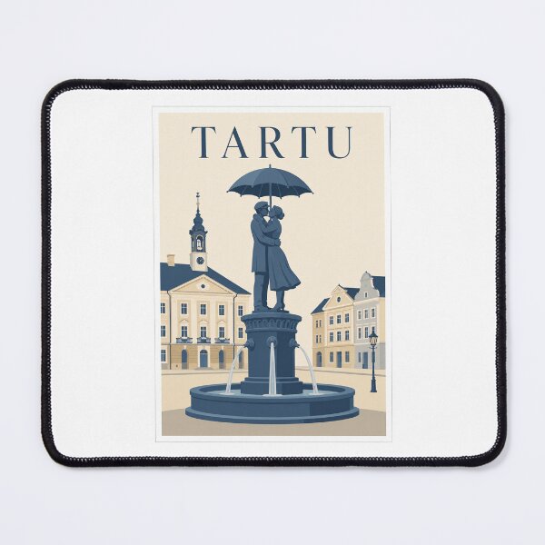Item preview, Tartu Kissing Students Fountain Poster designed and sold by Beyond Destinations.