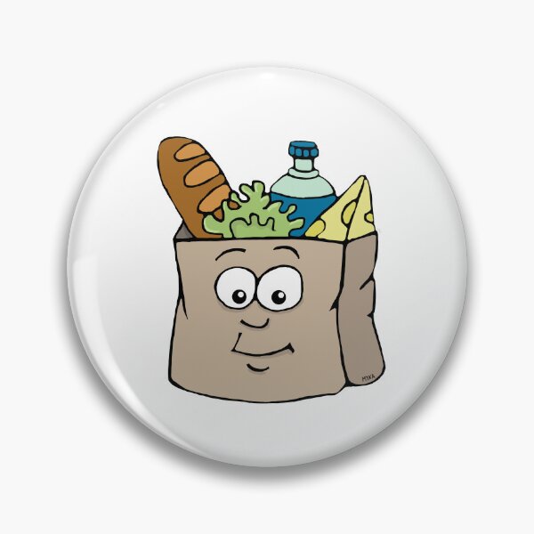 Item preview, Cute Grocery Bag Sticker | Relatable Foodie Cartoon & Secure The Bag Joke designed and sold by MyxaART.
