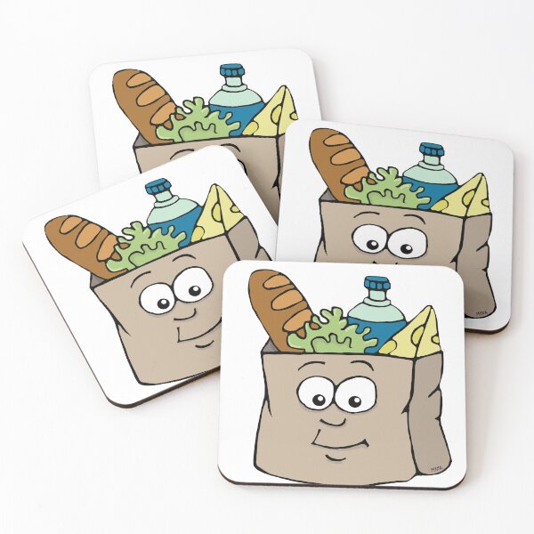 Item preview, Cute Grocery Bag Sticker | Relatable Foodie Cartoon & Secure The Bag Joke designed and sold by MyxaART.