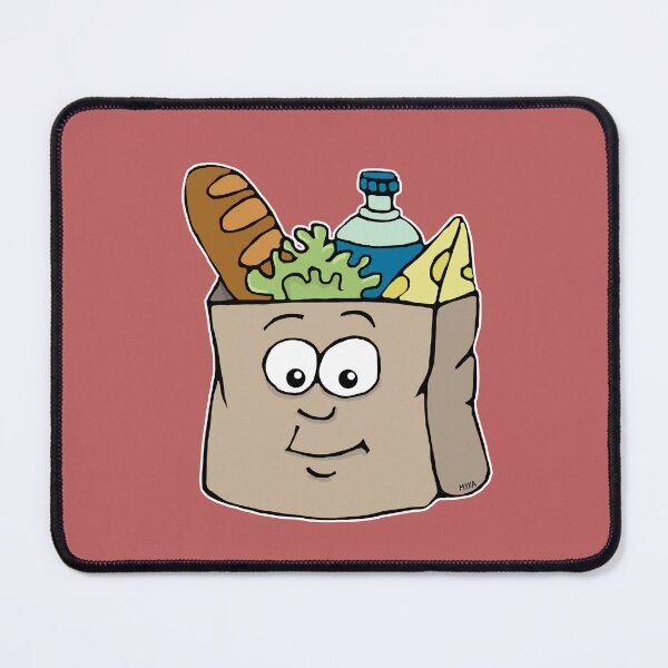 Item preview, Cute Grocery Bag Sticker | Relatable Foodie Cartoon & Secure The Bag Joke designed and sold by MyxaART.