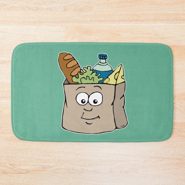 Item preview, Cute Grocery Bag Sticker | Relatable Foodie Cartoon & Secure The Bag Joke designed and sold by MyxaART.