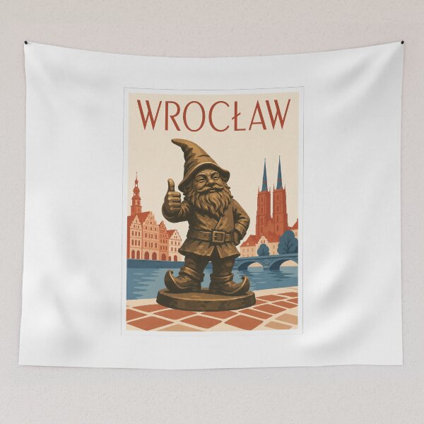 Item preview, Wroclaw Dwarf Statue Travel Poster designed and sold by Beyond Destinations.