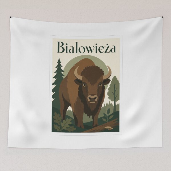 Item preview, Bialowieza Bison Forest Travel Poster designed and sold by Beyond Destinations.