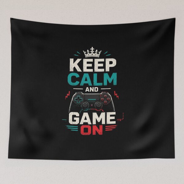 Item preview, Keep Calm and Game On T-Shirt – Funny Gamer Quote Tee, Gaming Controller Shirt, Esports Graphic Tee designed and sold by Artimax-Studio.