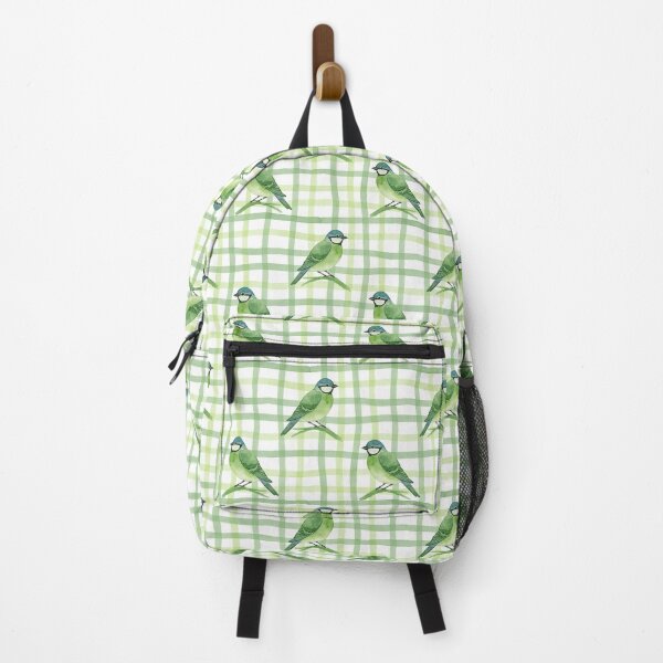 Item preview, Green Bird on Sage Green Gingham Check Plaid designed and sold by wissal.studio.