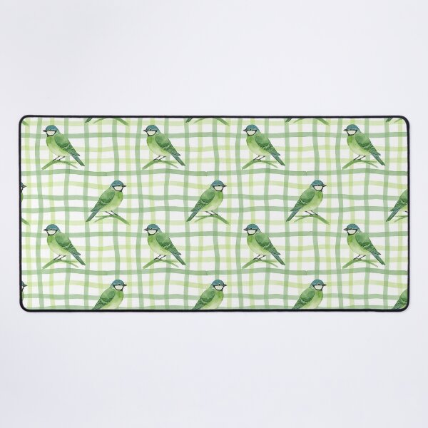 Item preview, Green Bird on Sage Green Gingham Check Plaid designed and sold by wissal.studio.