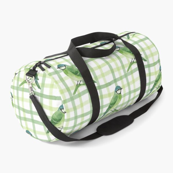 Item preview, Green Bird on Sage Green Gingham Check Plaid designed and sold by wissal.studio.