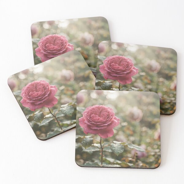 Item preview, Cinematic Morning Rose with Dew Drops – Naive & Realistic Floral Art designed and sold by hakikatm.