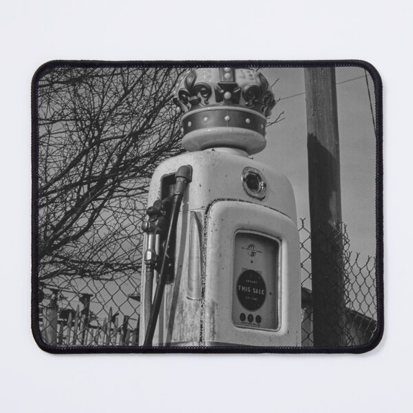 Item preview, Gold crown vintage globe gasoline station gas pump black and white photograph designed and sold by Astrid Arkhangelsky.